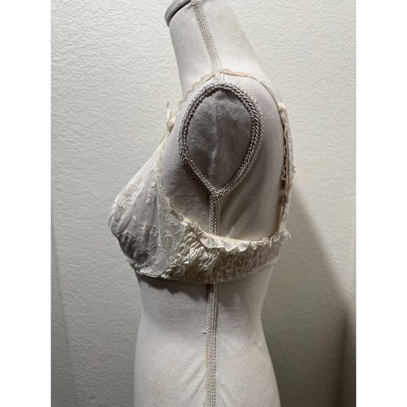 Vintage 90s Victoria's Secret Second Skin High Cut Brief Panties L Bra 36C White - Picture 7 of 15